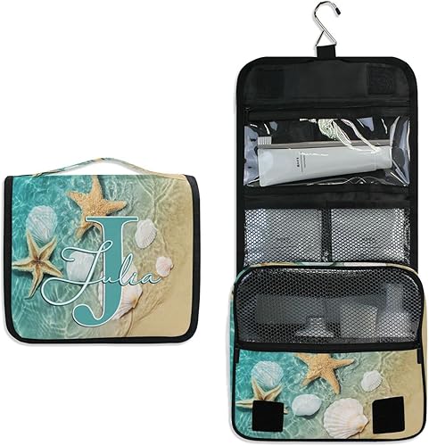 Miniatura 2 de Bolsa de aseo colgante de viaje con piel de leopardo personalizada, bolsa de cosméticos personalizada grande, bolsa de maquillaje, organizador