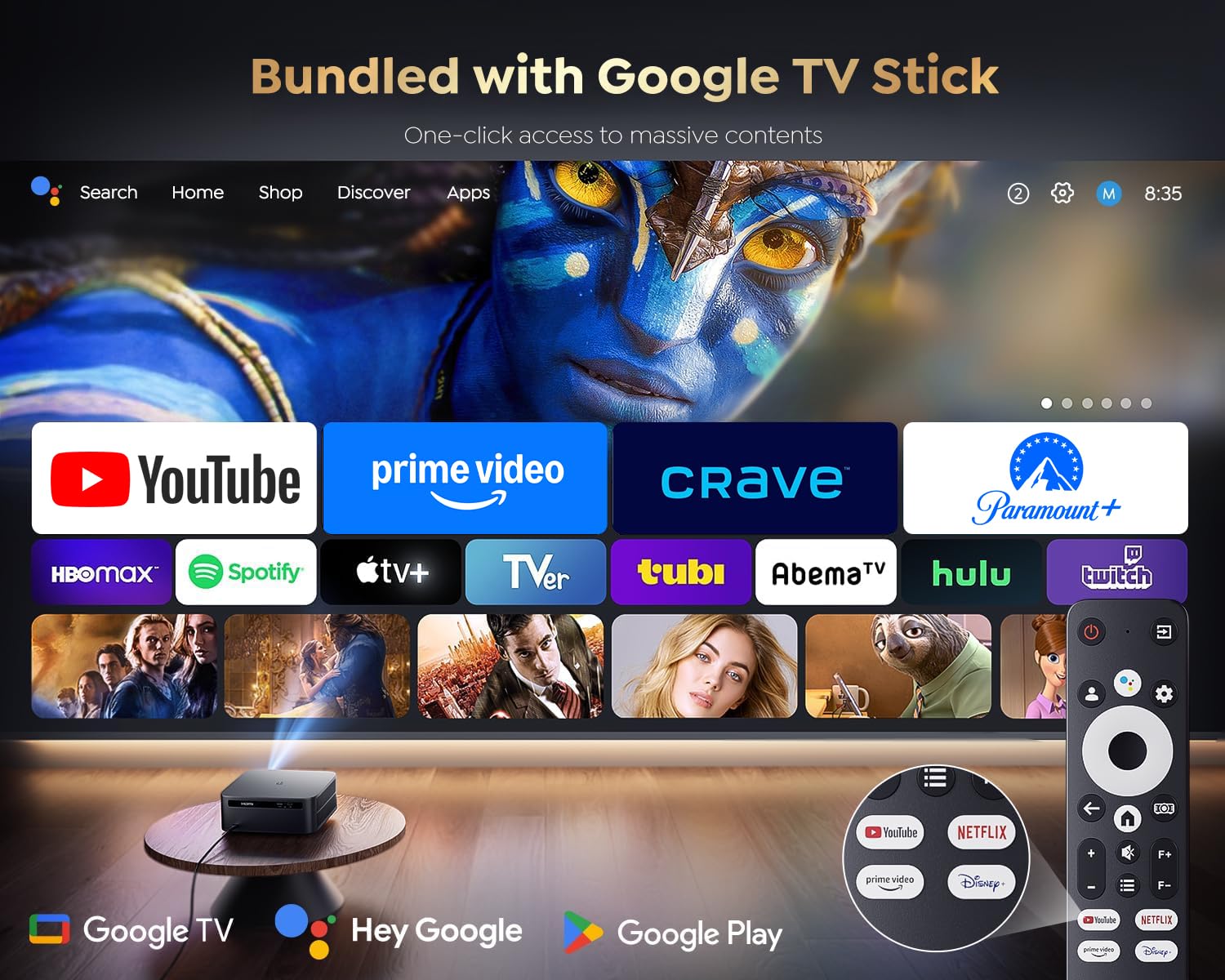 Amazon.com: [Ultra Bright/Google TV/4K Support] Smart-Projector