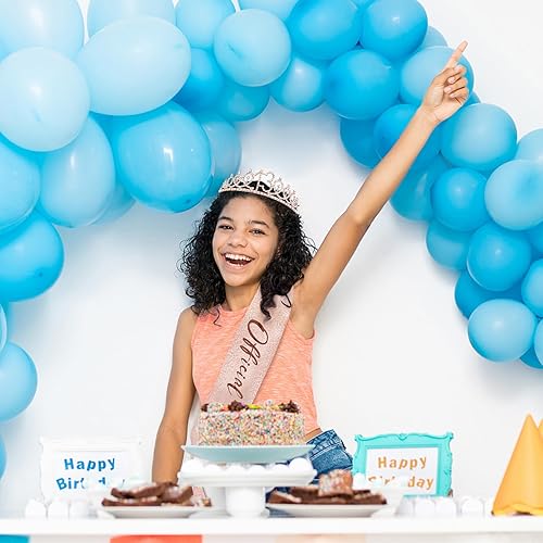 Miniatura 7 de FUNSACHY Juego de tiara de banda y diamantes de imitación para cumpleaños número 13, regalos de cumpleaños de 13 años para ella, decoraciones de