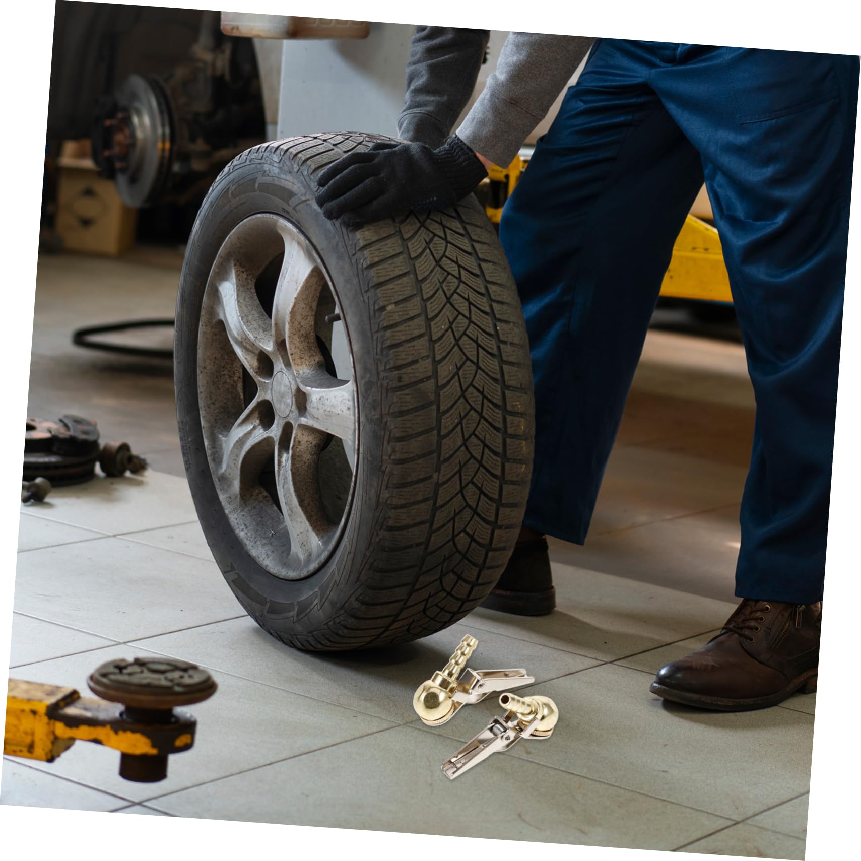 HAPINARY 2pcs Locking Tire Air Chuck Kit for Car Durable Inflator Accessory Portable Design Easy to Use for Automotive Tire Inflation Compatible Vehicles