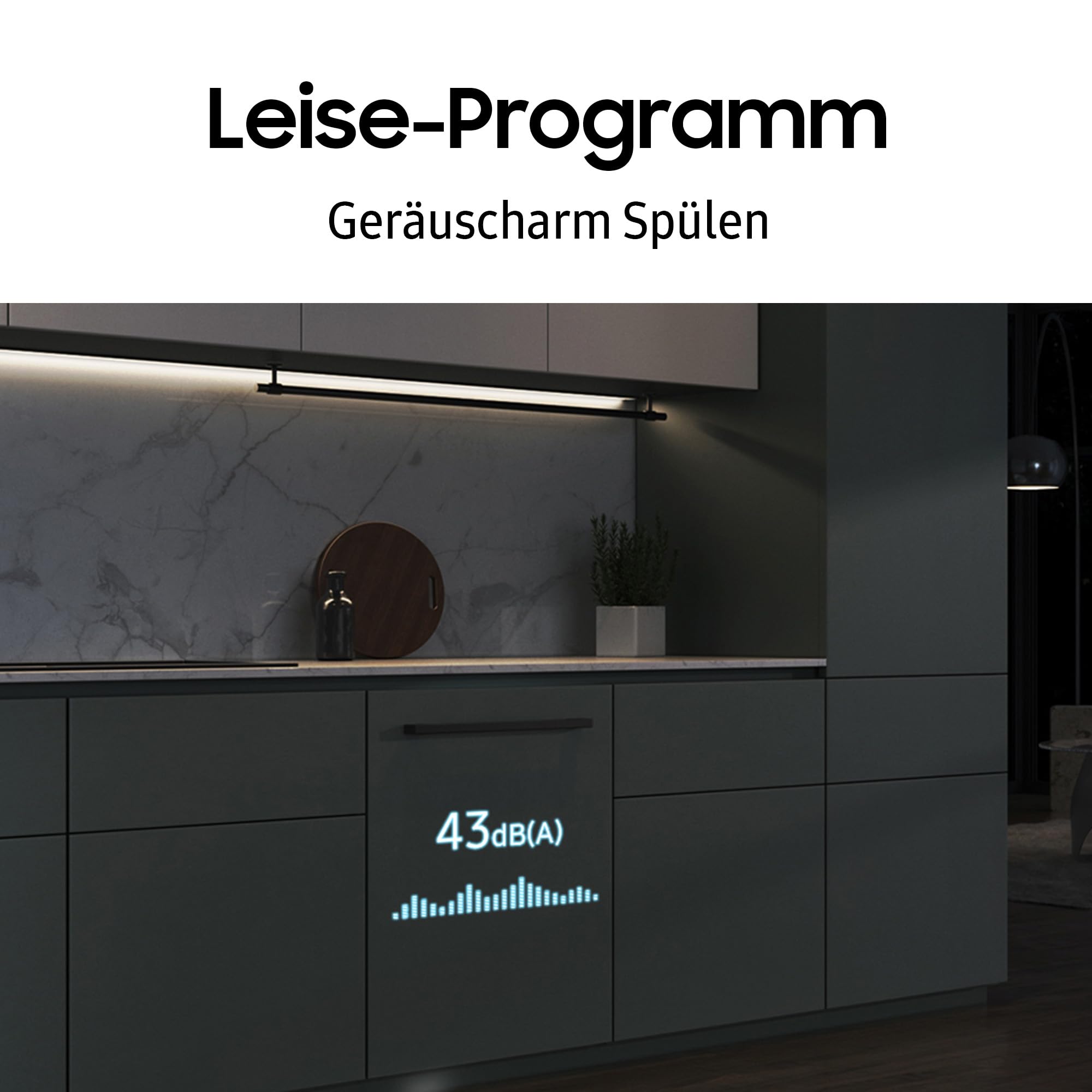 Samsung Geschirrspüler, 60 cm, Vollintegrierbar, EEK: A, 14 Maßgedecke, 7,9 l Wasserverbrauch, WaterJet Clean, SmartThings AI Energy Mode, 43 dB(A), Weiß, DW60CG880B00EG