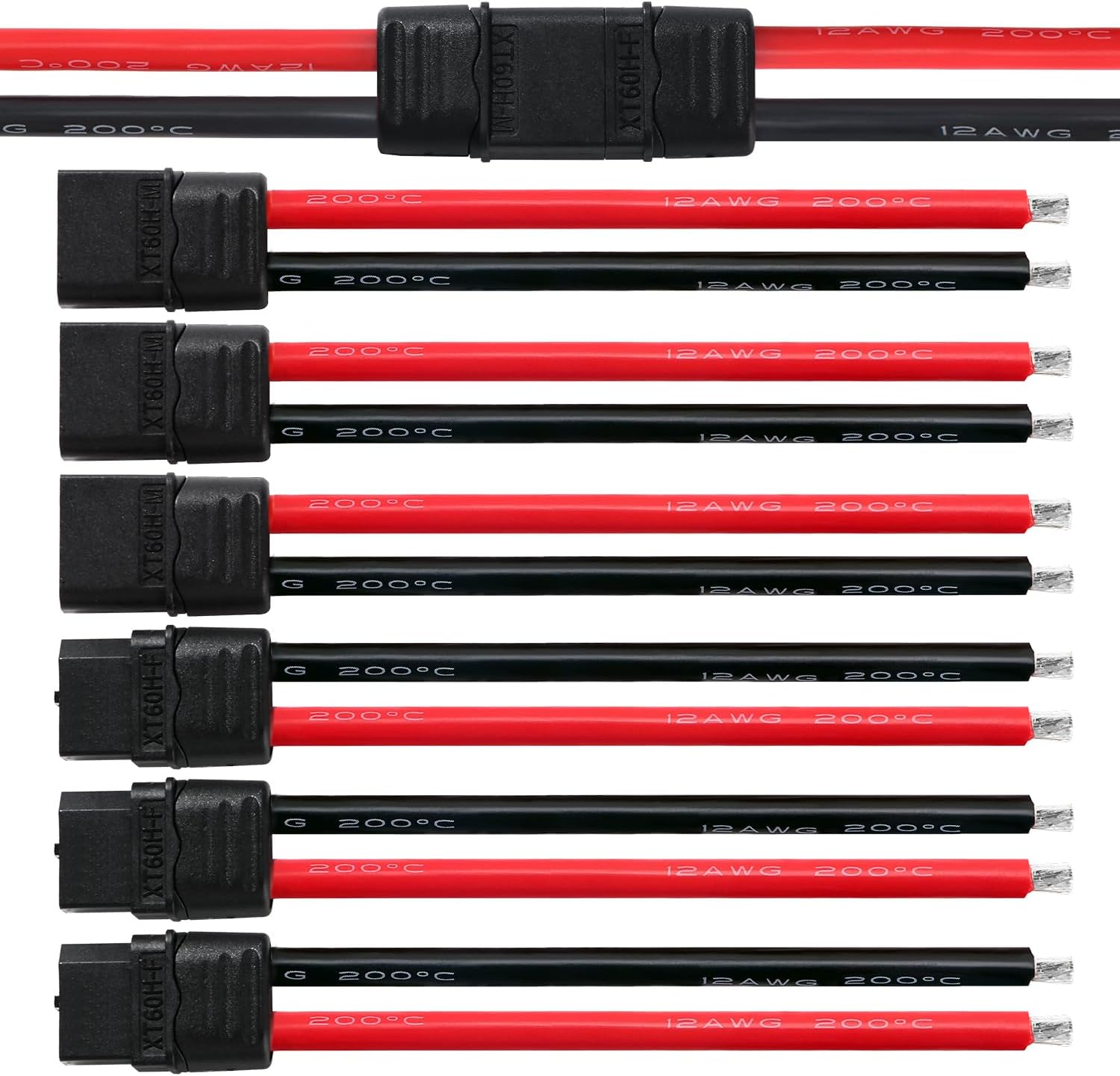YIXISI 10 Pairs XT60 XT60H Connectors, XT60H Male Female Bullet Connectors Power Plugs with Sheath, for RC Lipo Battery RC Model