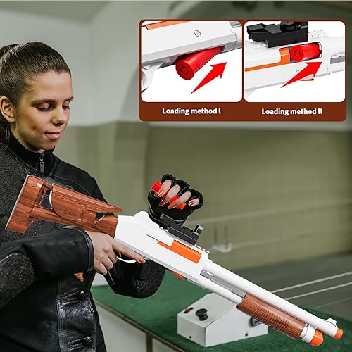 Miniatura 17 de Modelos de pistola de juguete de espuma (33 pulgadas), escopeta de bala suave, diseño de expulsión de carcasa vacía