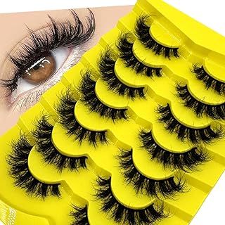 HBZGTLAD 7 pares de pestañas 3D de visón, pes...