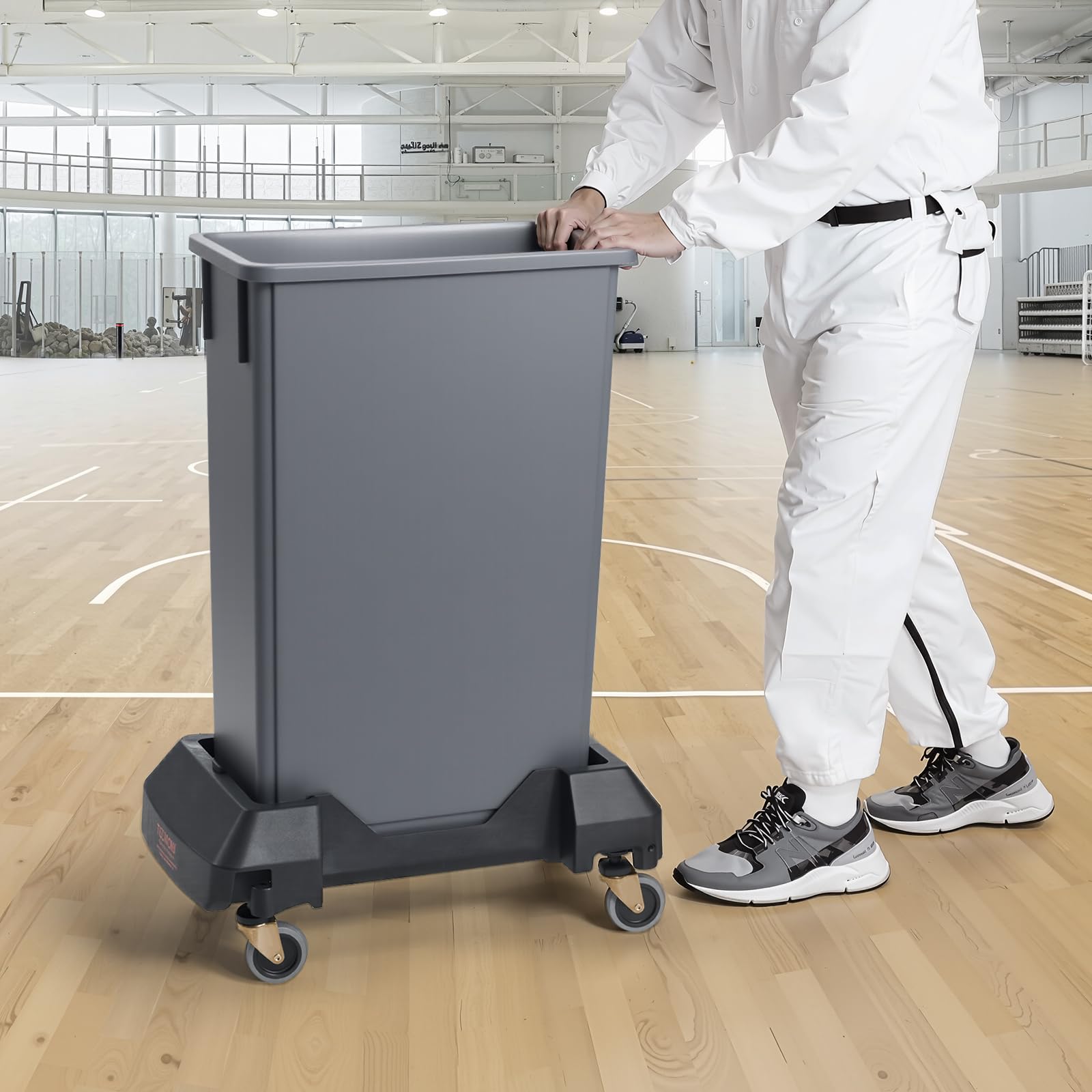 VEVOR Plataforma Rodante para Contenedores de Basura, Base Rodante Delgada para Contenedores de Basura con 4 Ruedas Bloqueables, Capacidad de Peso de 90,1 kg, Carrito Rodante Multiuso, Negro