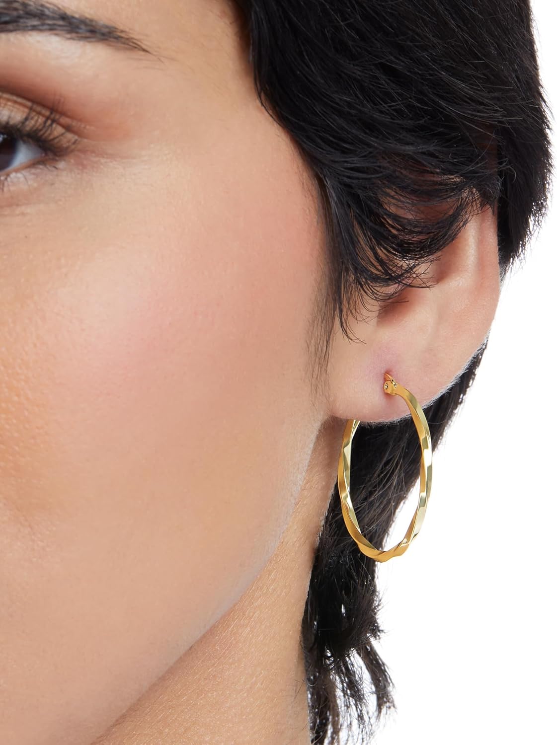 Amazon Essentials Gold Plated and Silver Plated Textured Hoop Sets - Image 4