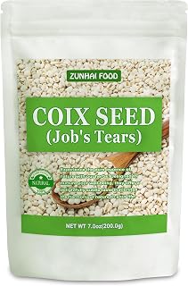 Dried Job’s Tears (Yi Yi Ren/Coix Seed), 7.05oz (200g) | Natural Pearl Barley for Tea, Soup | Gluten-Free Grain, Traditional Herb, Resealable Bag