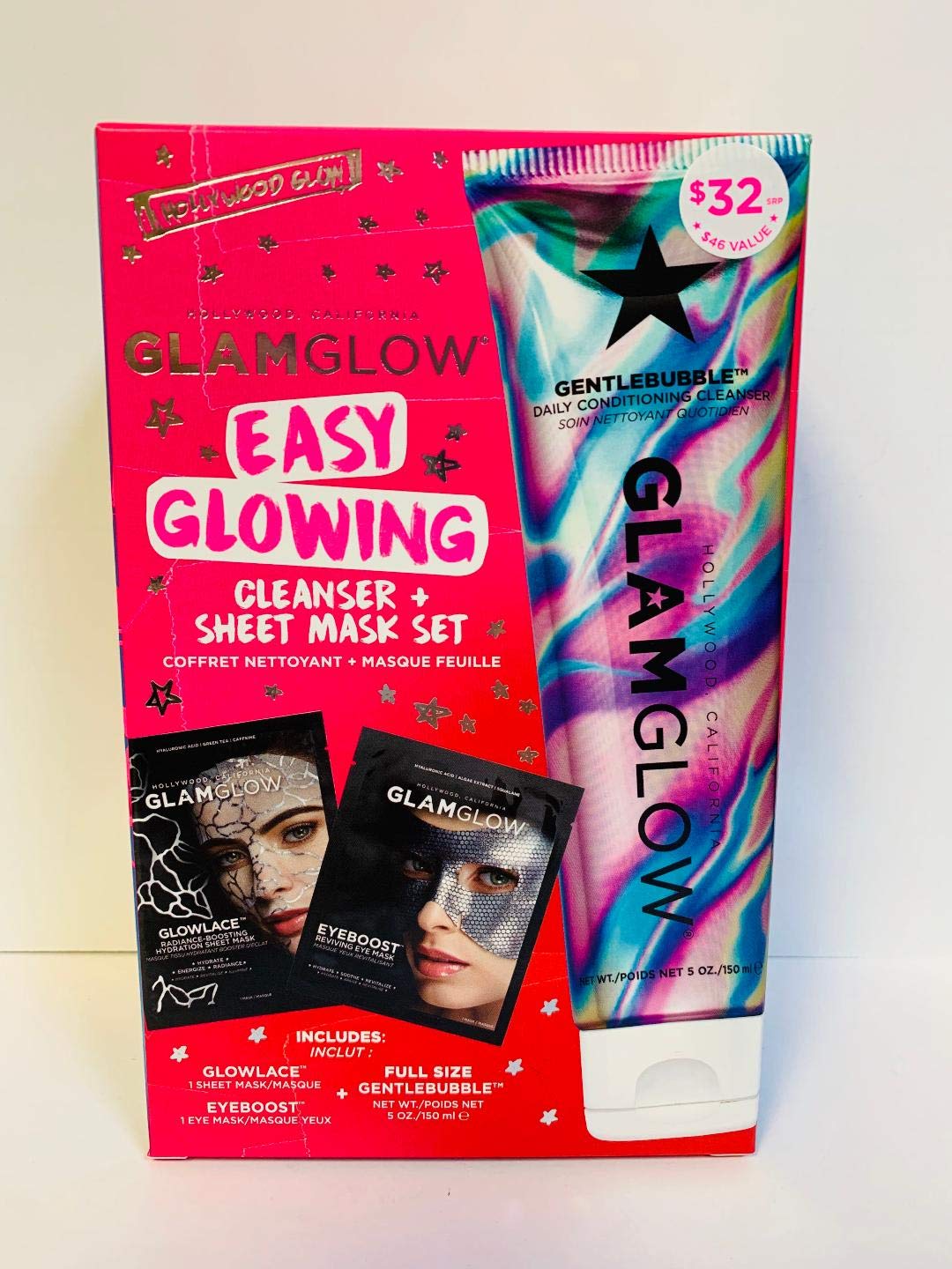 Easy Glowing Cleanser Plus Sheet Mask Set For Women 3 Pc