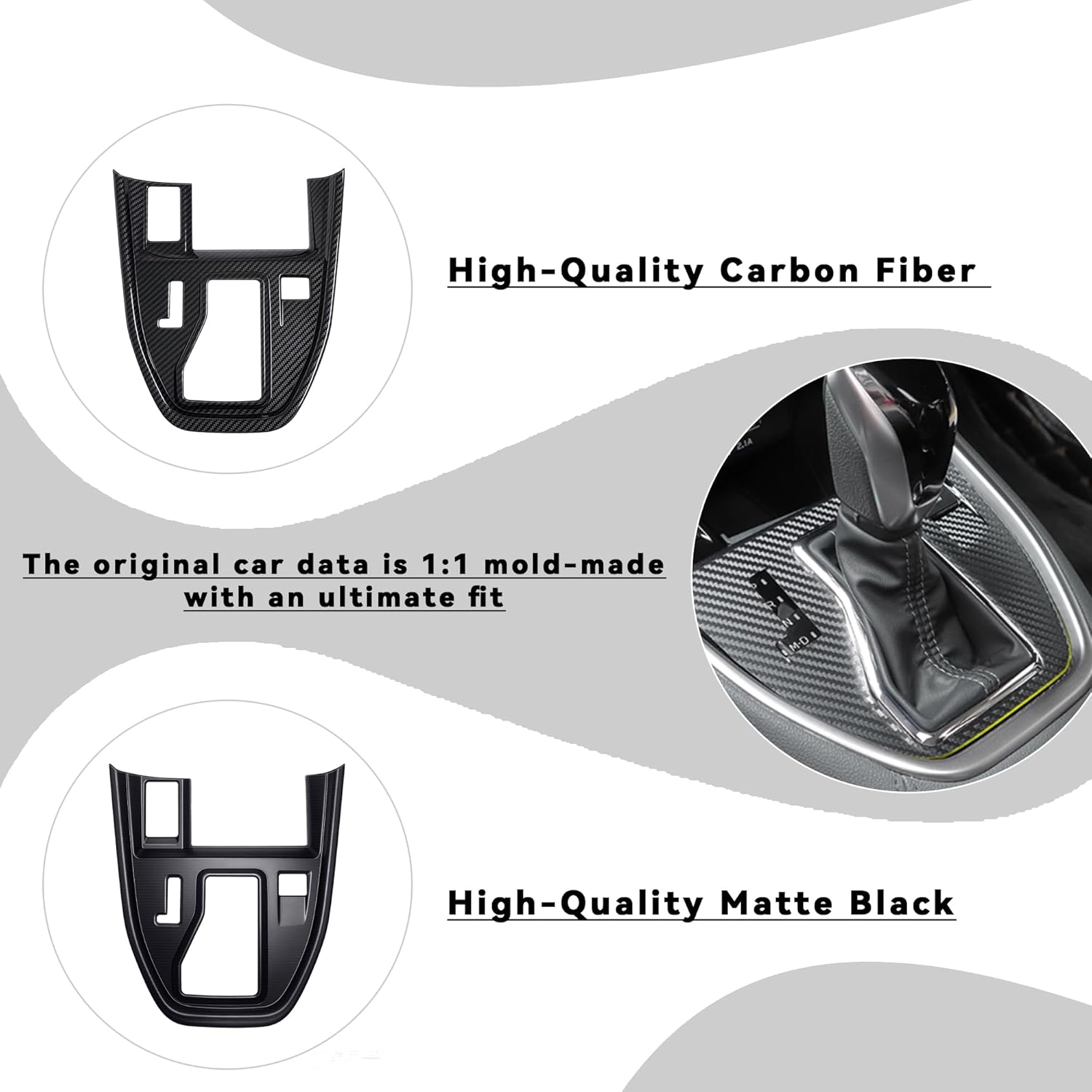 Center Console Gear Shift Panel Cover Trim for Outback/Legacy Accessories 2020 2021 2022 2023 2024 2025(Carbon Fiber Without Extra Button)