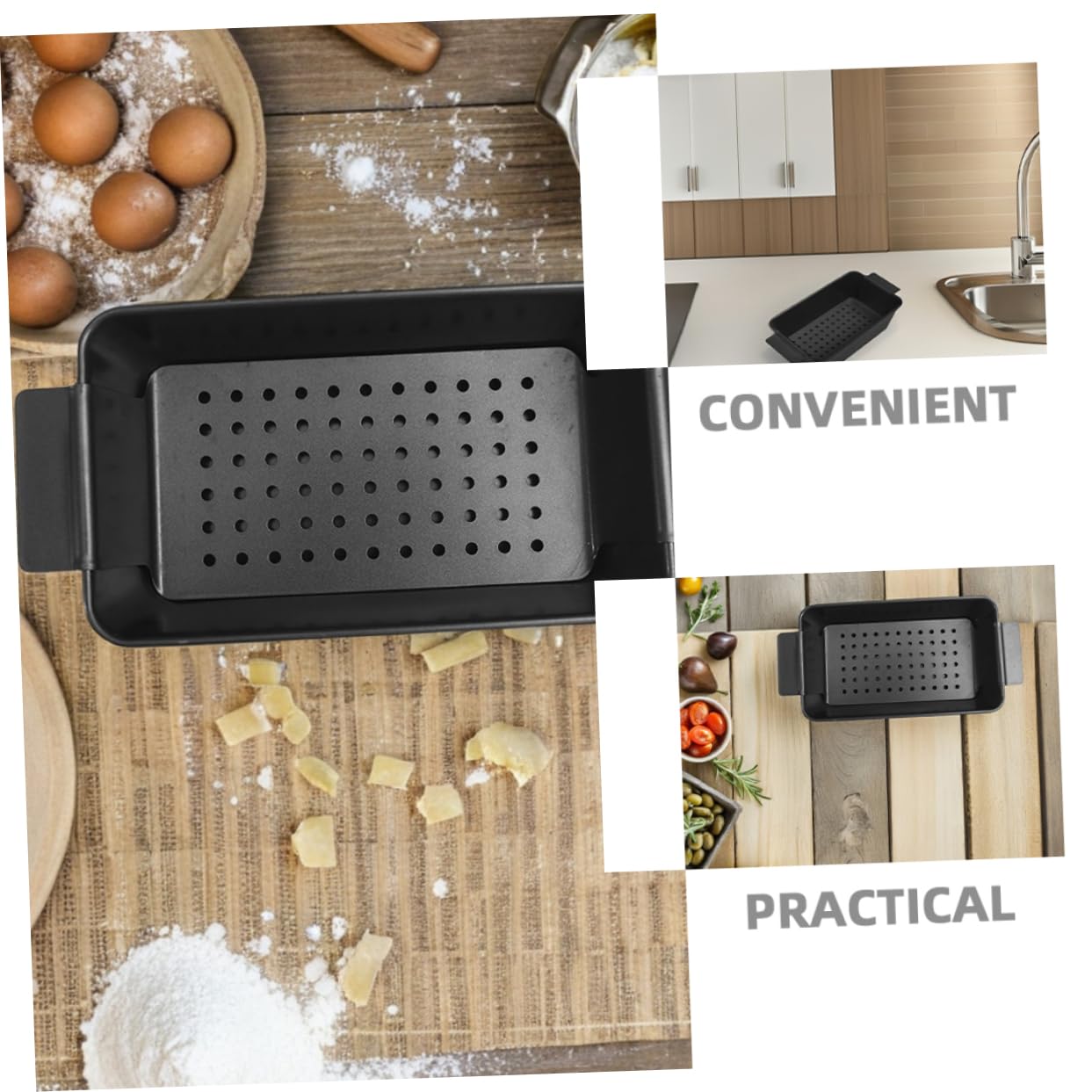 Moldes para Hornear Baguettes Antiadherentes Negros de Acero al Carbono, 2