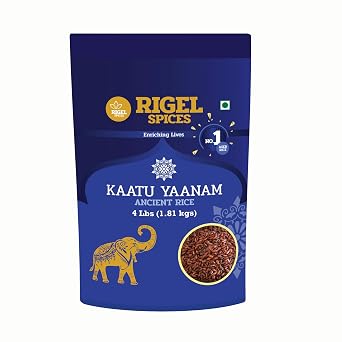Rigel Spices | Forest Elephant Red Rice 4 Lb | Kaatu Yaanam Ancient Rice | Kattuyanam rice | 12+months aged | GLUTEN FREE