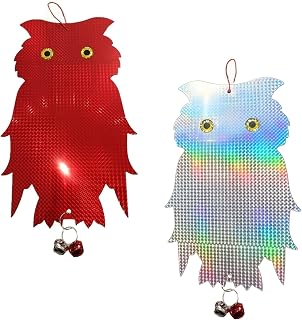 鳩よけ 鳥よけ フクロウ型反射板2枚 鳥の天敵フクロウ型で 簡単設置 防水 耐久性 ベランダ 屋上 車 果樹園 物干し竿用