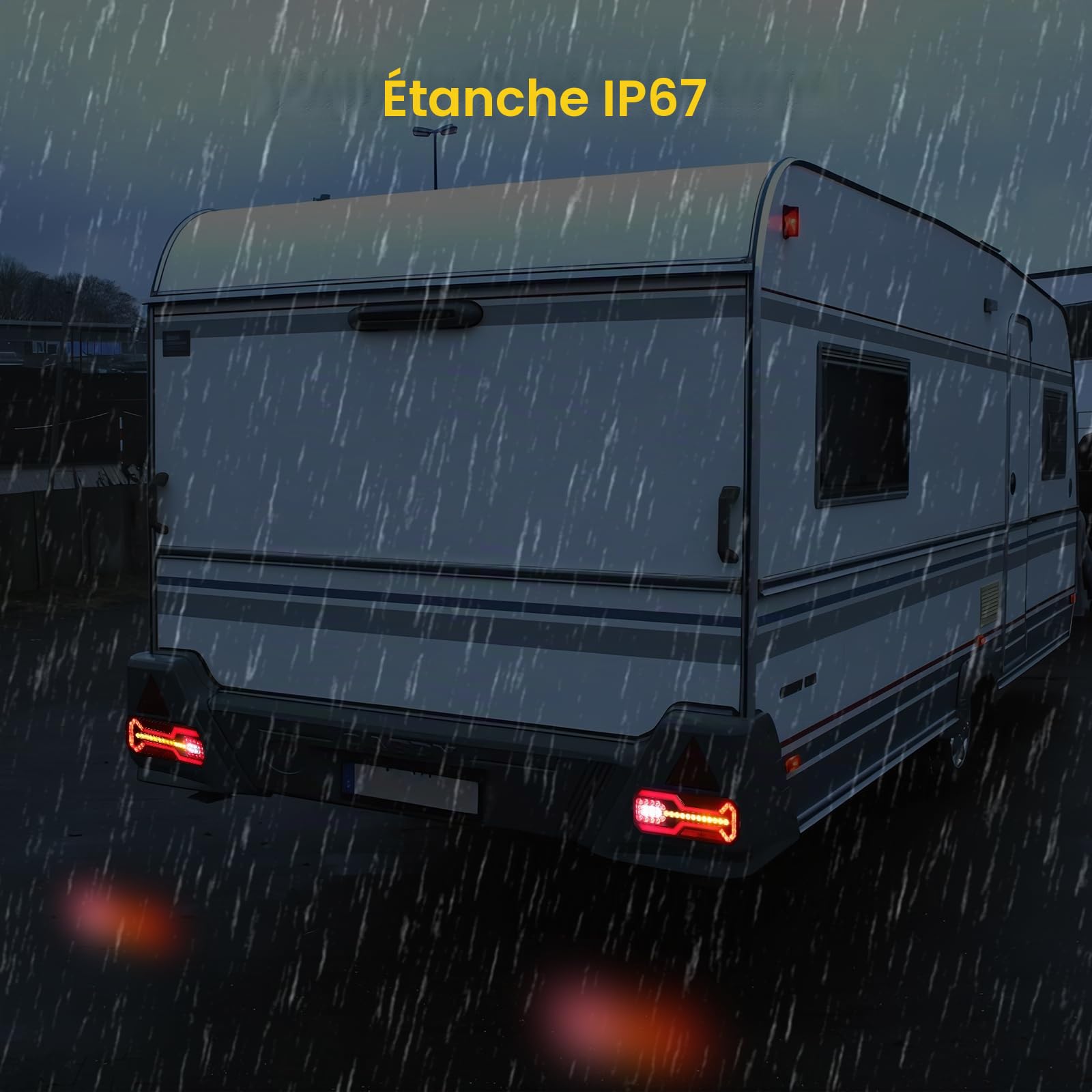 AOHEWEI 2 Feux Arrière LED pour Camions 12V/24V Super Lumineux Étanches - Feux de Position, Clignotants, Stop, Recul, Anti-Brouillard et Marqueurs Latéraux pour Remorques Poids Lourds Caravanes Fourgo