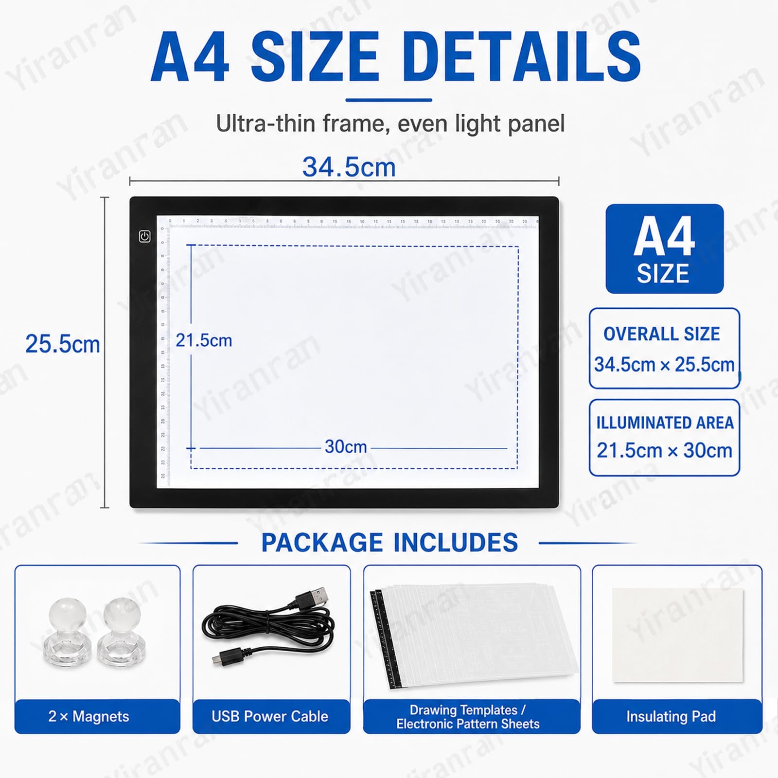 Tablero de luz LED para Calcar, Tablero de Dibujo Ultrafino Regulable con Superficie magnética, Tablero de calco con alimentación USB para bocetos, Pintura de Diamantes y animación