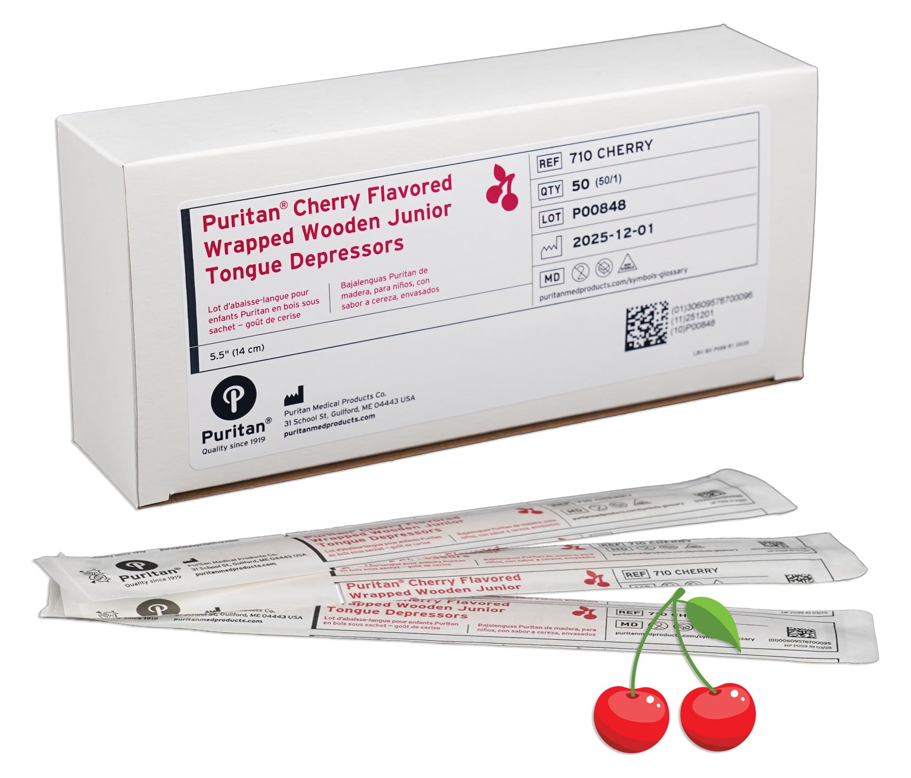 Super Duper Publications Fruit Big Pack - Depresores de lengua con sabor a cereza y uva (50 de cada uno) | Envueltos individualmente | 5.5 pulgadas, 100 unidades