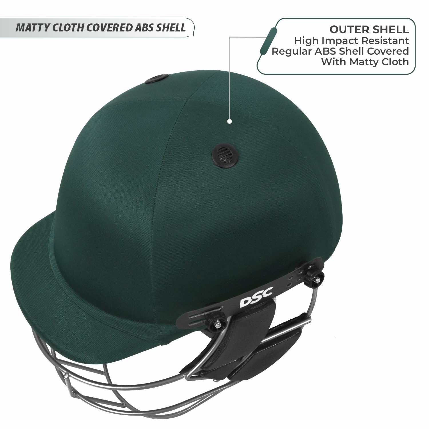 DSC DEFENDER Cricket Helmet for Men & Boys (Adjustable Steel Grill | Back Support Strap| Light Weight |size:Large (Green) 4