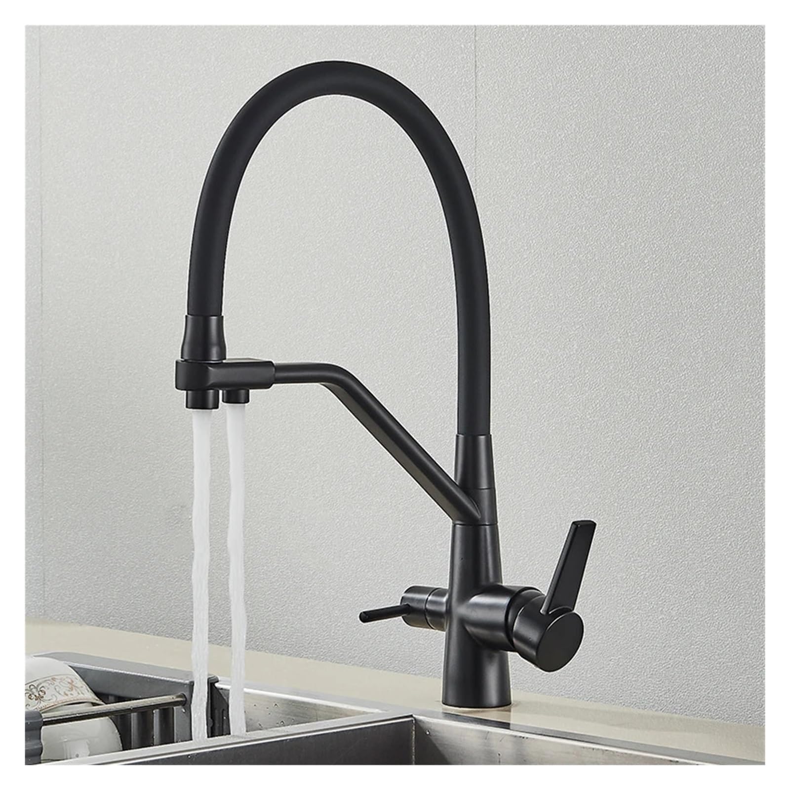 360 ° drehbarer Küchenarmatur mit Wasserfilter, 3-Funktions-Sprühkopf, Küchenarmatur für einfache Reinigung und Filtration, modernes Design für den Heimgebrauch