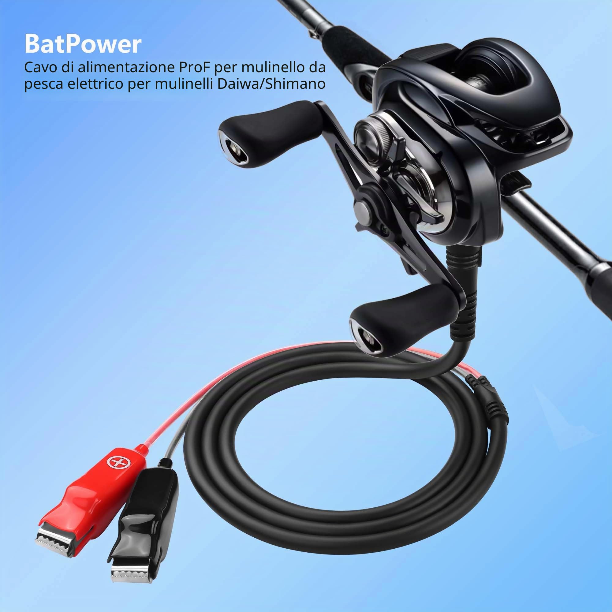 CERRXIAN 5FT cavo batteria e alimentazione 2 pin per mulinelli elettrici