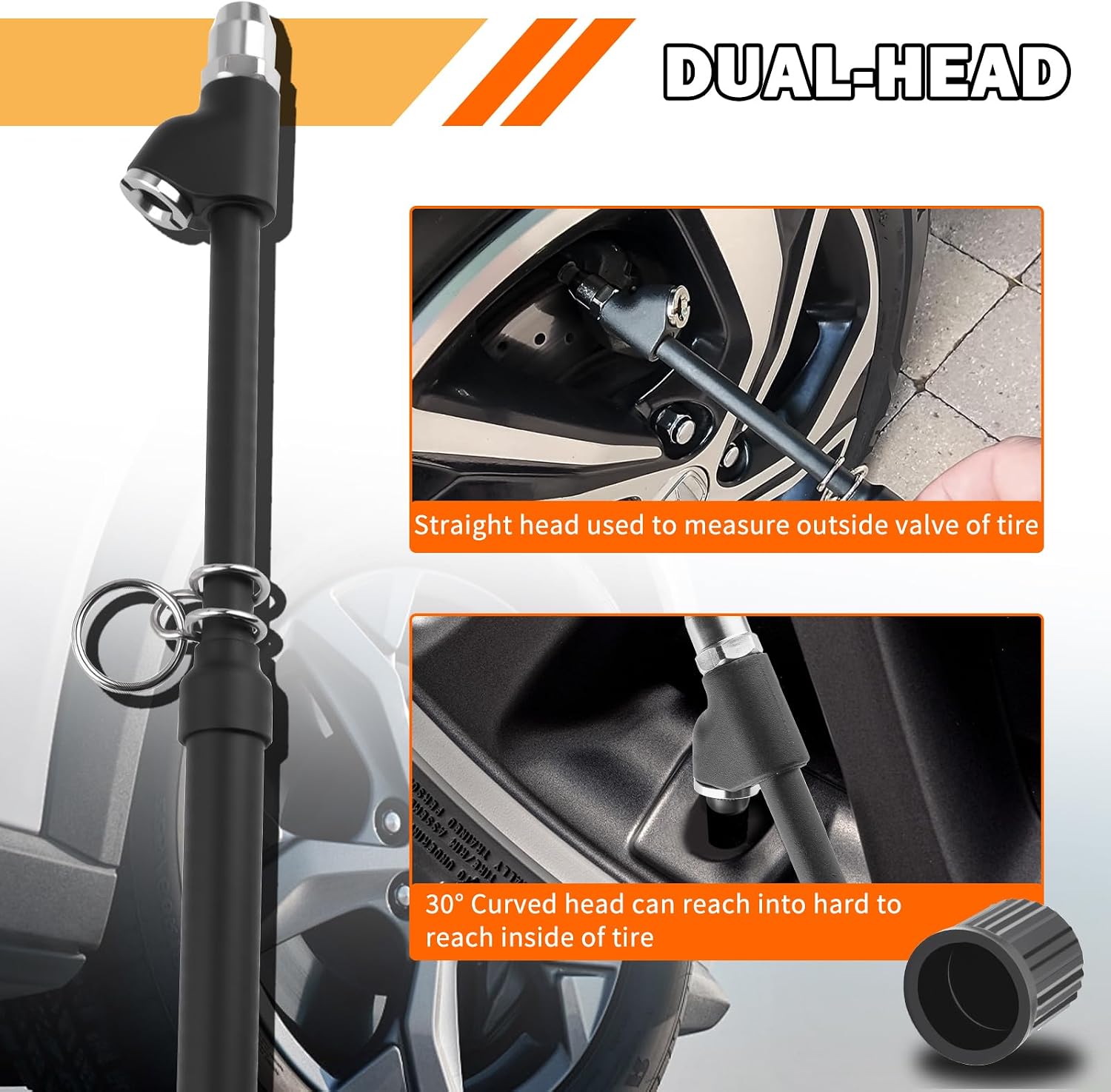 Semi Truck Tire Pressure Gauge,Heavy Duty 10-150 PSI & 1-10 Bar