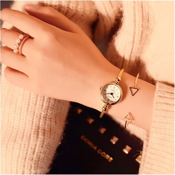 ladies watches Small Gold Bangle Bracelet Luxury Watches Stainless Steel Ladies Quartz Wristwatches Fashion Casual Women Dress Watch Wristwatch (Color : Gold)