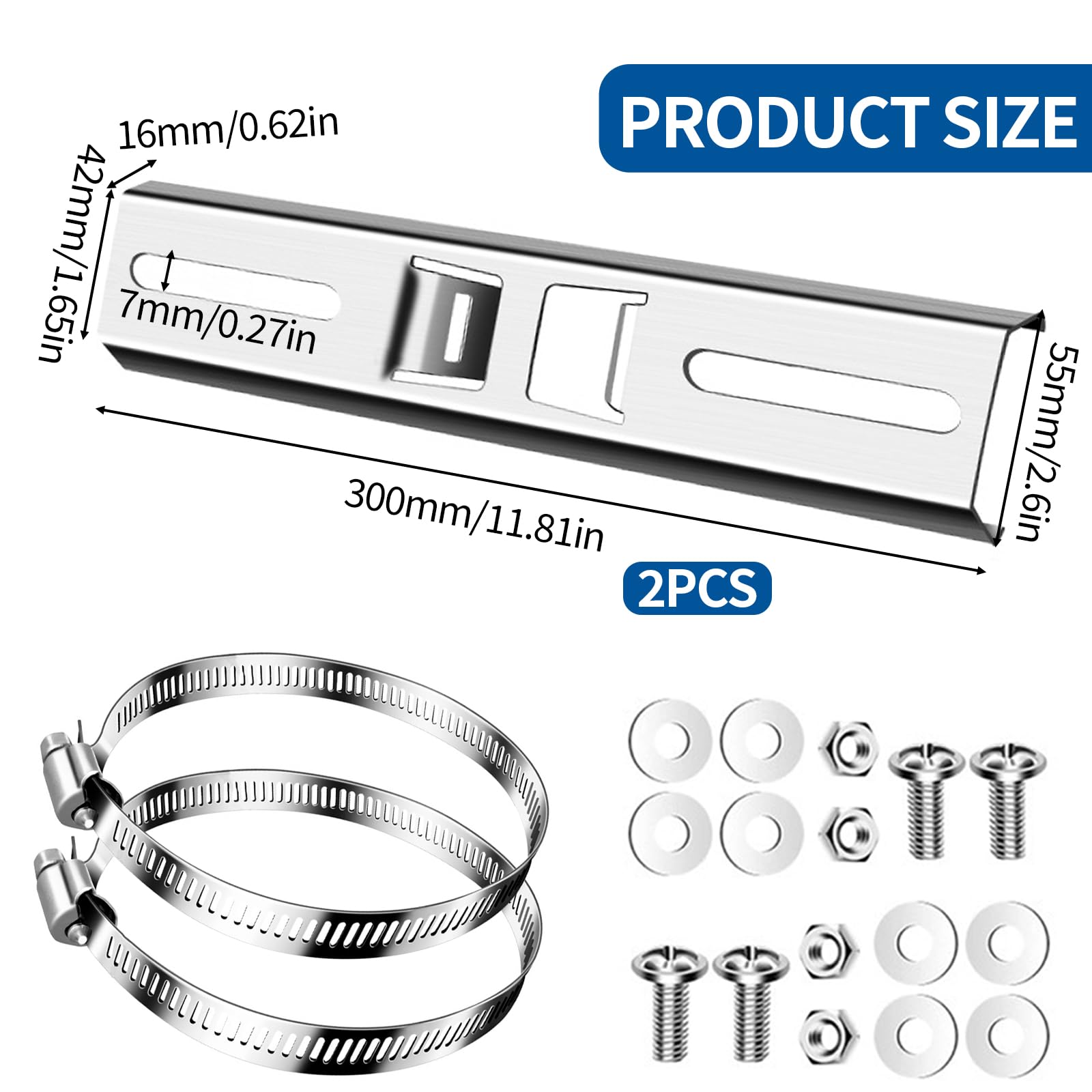Mast holder, mast holder, surveillance camera, vertical rod, universal mast holder with 3 adjustable clamps for surveillance cameras and CCTV cameras