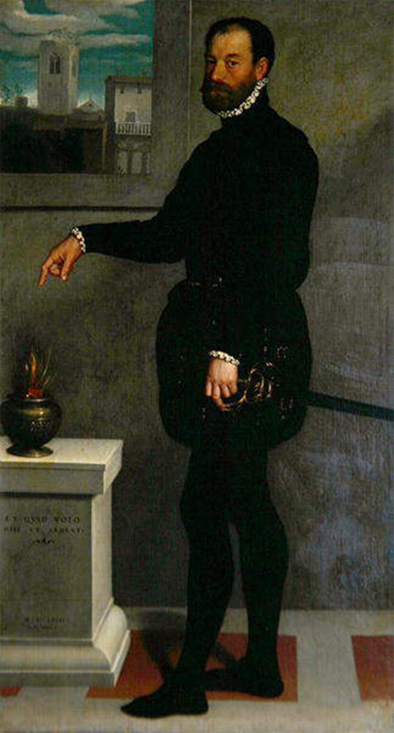 Cuadro en lienzo para decorar despachos Portrait Of Secco Suardo de Moroni 60x90cm 5