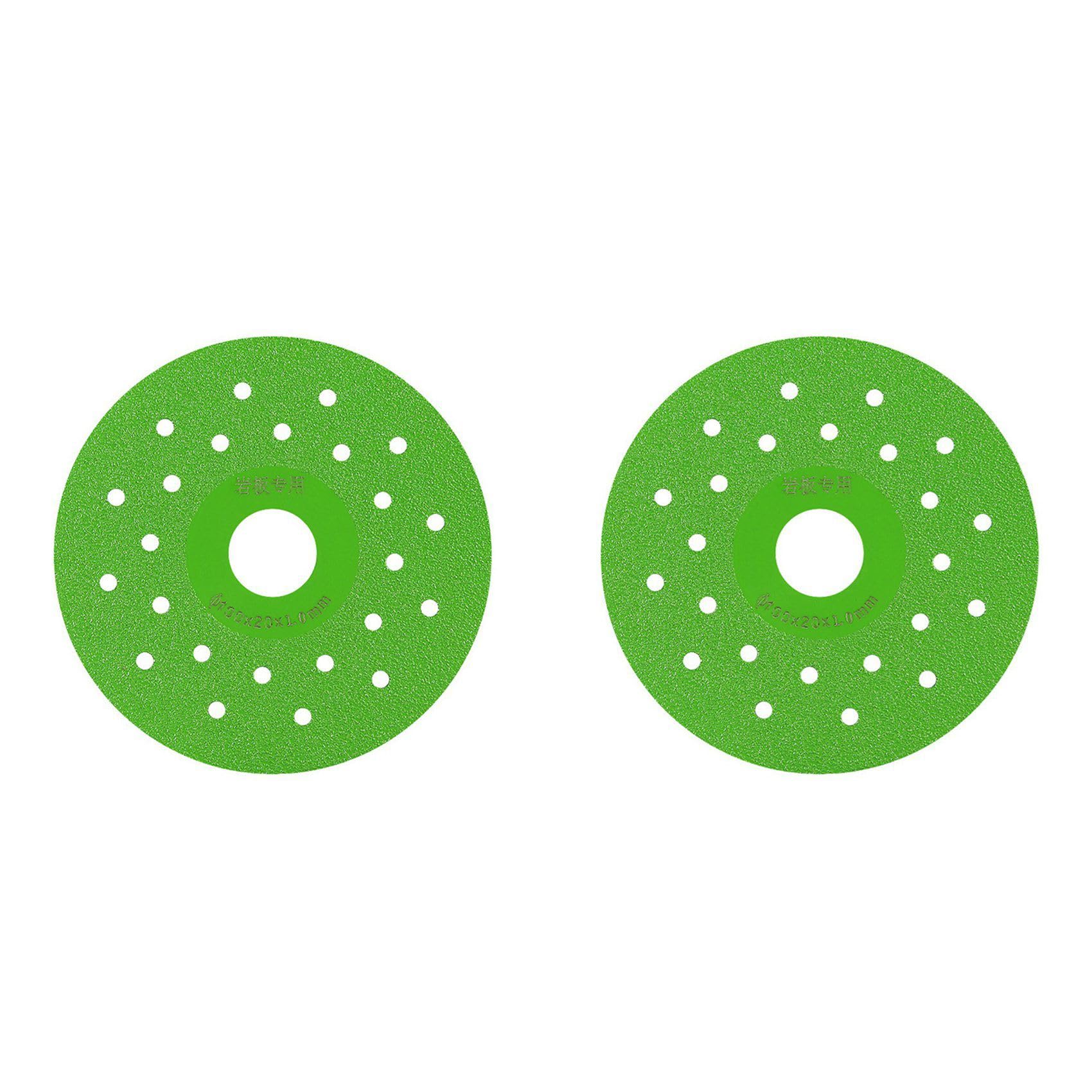 Jnchdghwa Green 2Pcs 4Inch/100Mm Super Thin Cutting Disc For Porcelain Glass Tile Marble Saw Blade Brazed Cut-Off Wheel