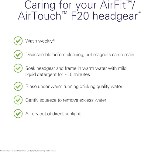 Miniatura 5 de ResMed AirFitAirTouch F20 - Protector de cabeza de repuesto de cara completa, medianoestándar, azul