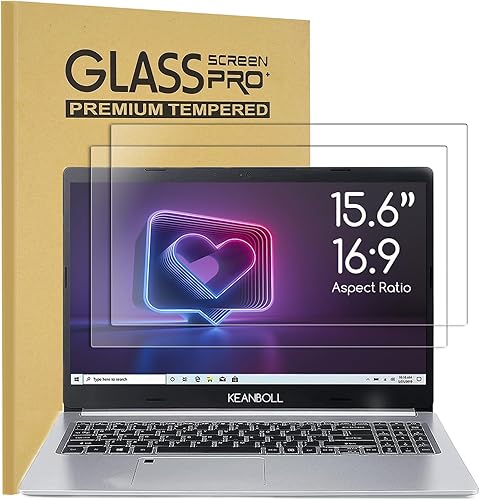 Paquete de 2 protectores de pantalla de vidrio templado de 15.6 pulgadas para portátiles de 15.6 pulgadas HPDellASUSSonySamsungLenovoAcerMSILGRazer