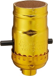 Leviton C20-06098-0PG 1-Circuit Lamp Holder, 660 W, Incandescent, Medium, Phenolic Body, Aluminum Shell, Brass