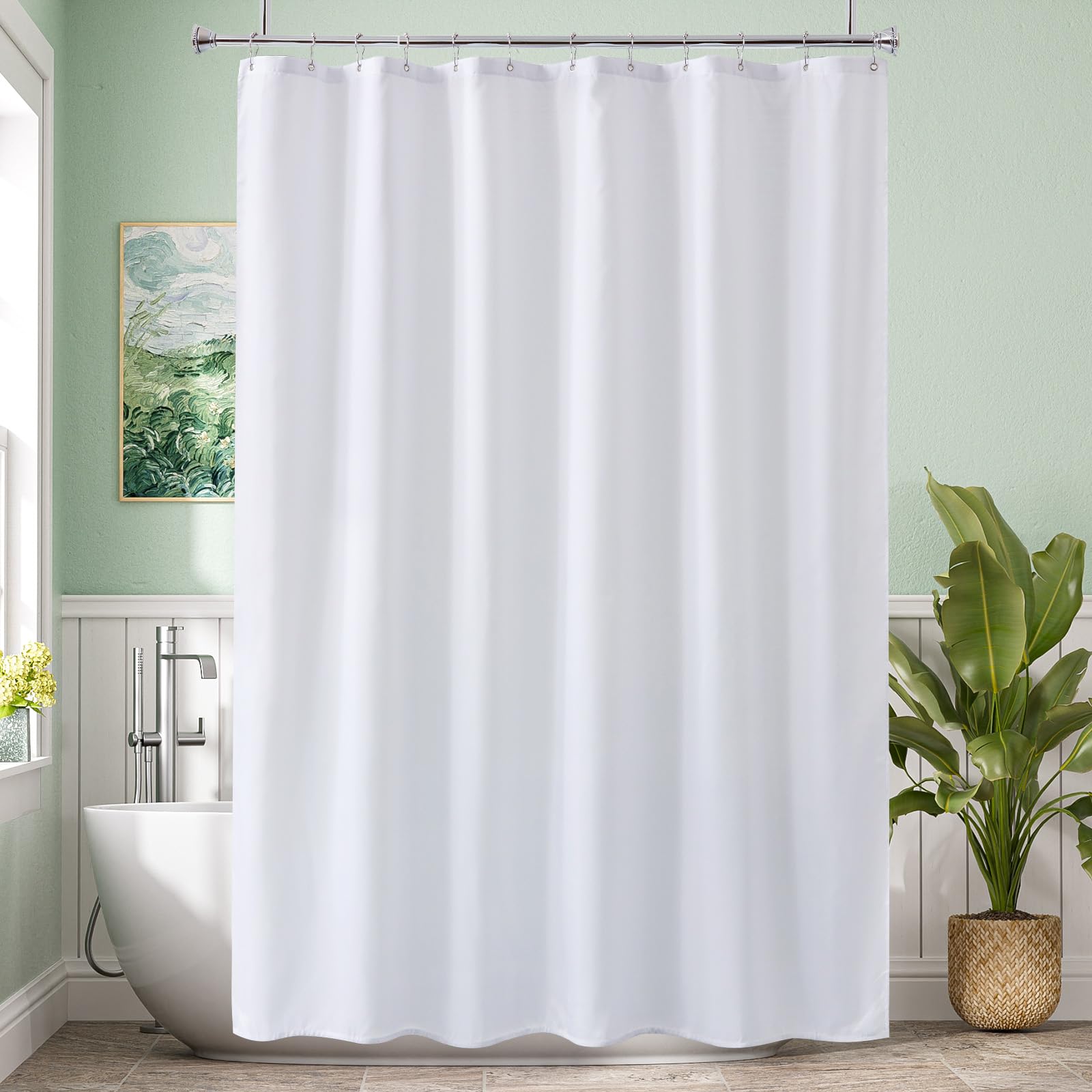 Photo 1 of Amazer Extra Long Shower Curtain Liner 72x90 Inches White