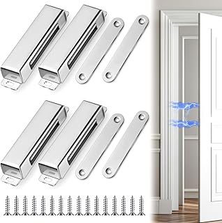 4 Pcs Magnetic Door Catch 150lb Stainless Steel Heavy Duty Strong Magnetic Cabinet Magnets for Closure Wardrobe Closet Cupboard Kitchen Bathroom Room Automatic (3.74 Inch)