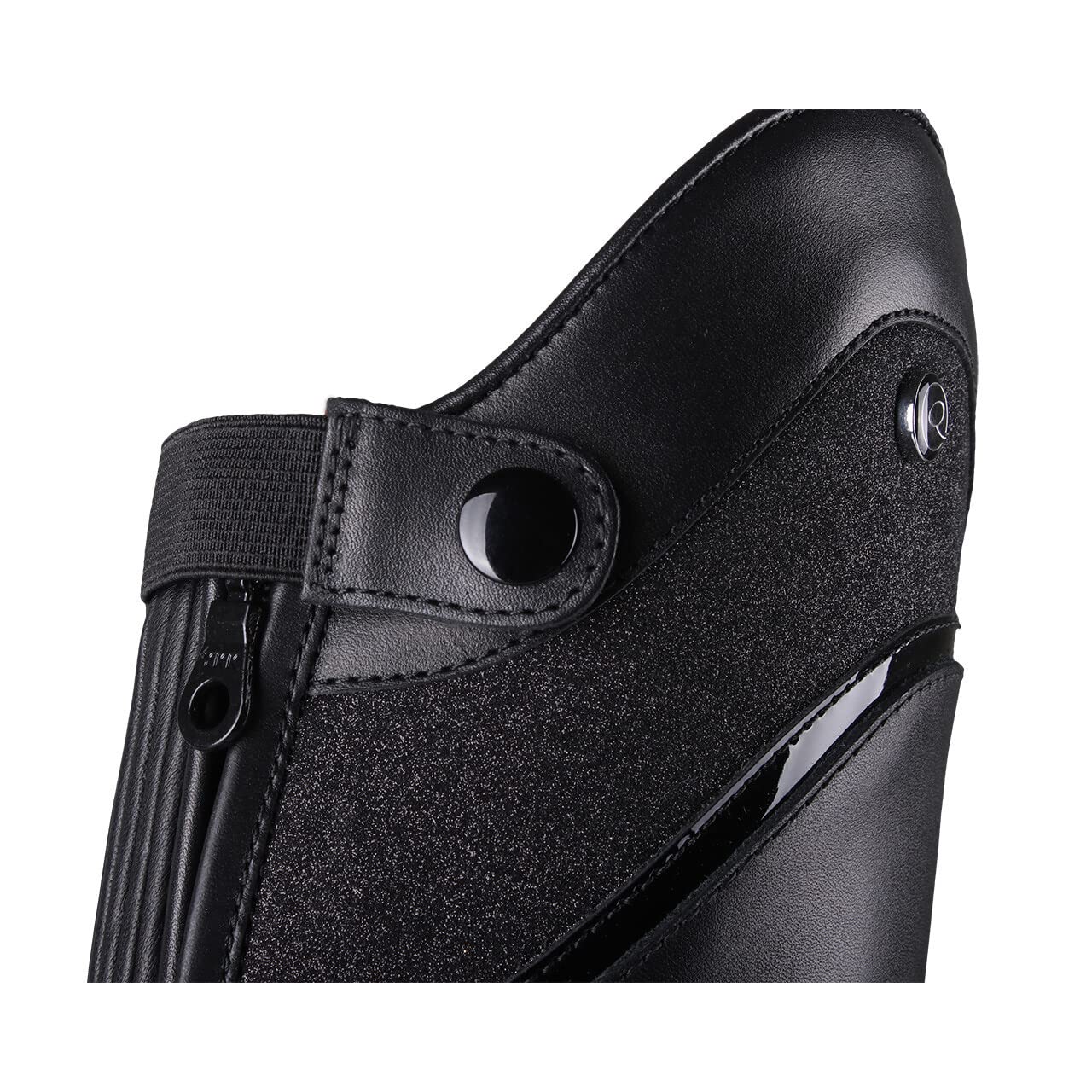 QHP Hailey Bottes d'équitation larges à lacets pour adulte Noir