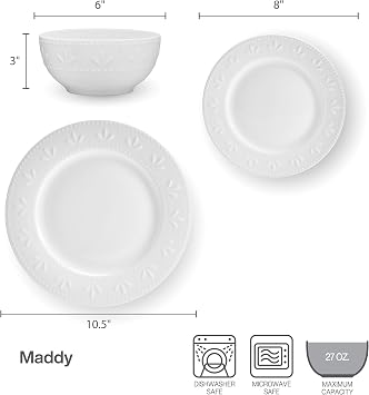 Pfaltzgraff Maddy 12 Piece Dinnerware Set, Service for 4