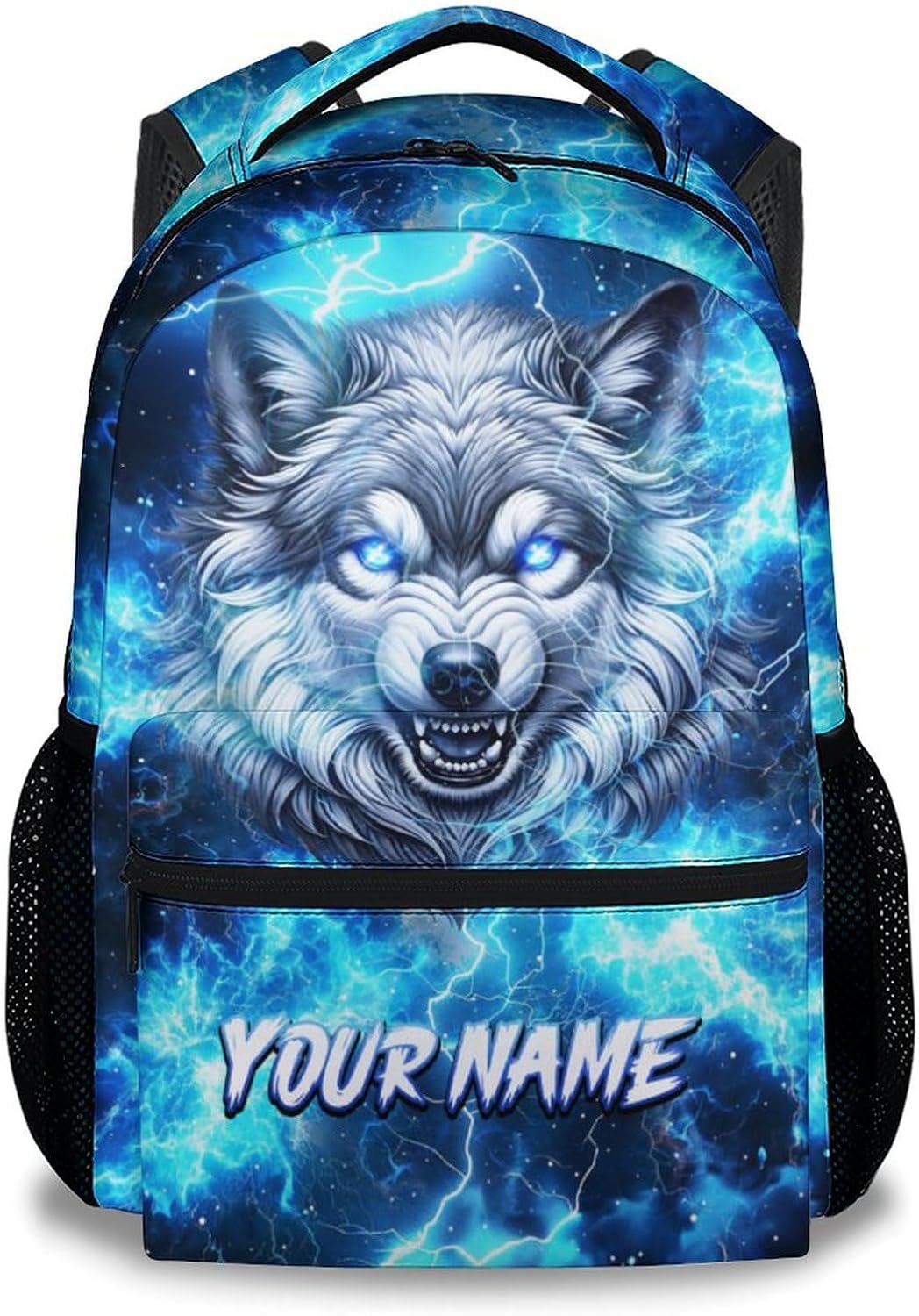 Backpack for School - 17 Inch Wolf Backpack for Kids - Personalized Cool Animal Bookbag for Primary Middle