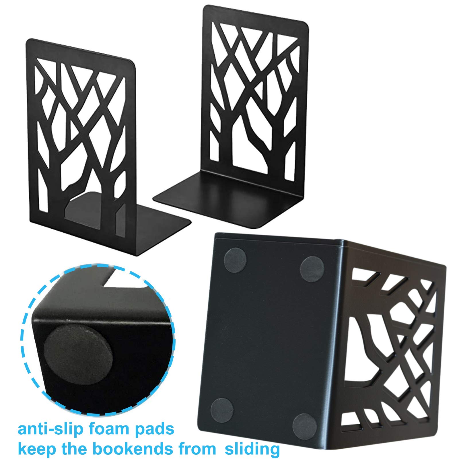 4 FermaLibri In Metallo Nero Per Mensole - Antiscivolo, 21x9x13.5cm, Per Casa E Ufficio - Foto 13