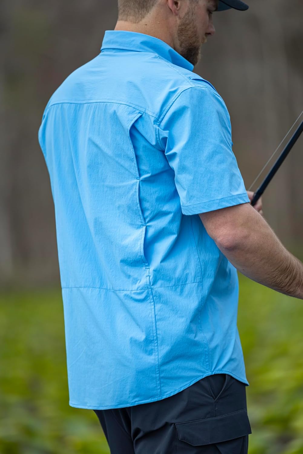 HUK Mens Back Draft Solid Short Sleeve Button Down Shirt, Vented Fishing Shirt for Men - Image 7