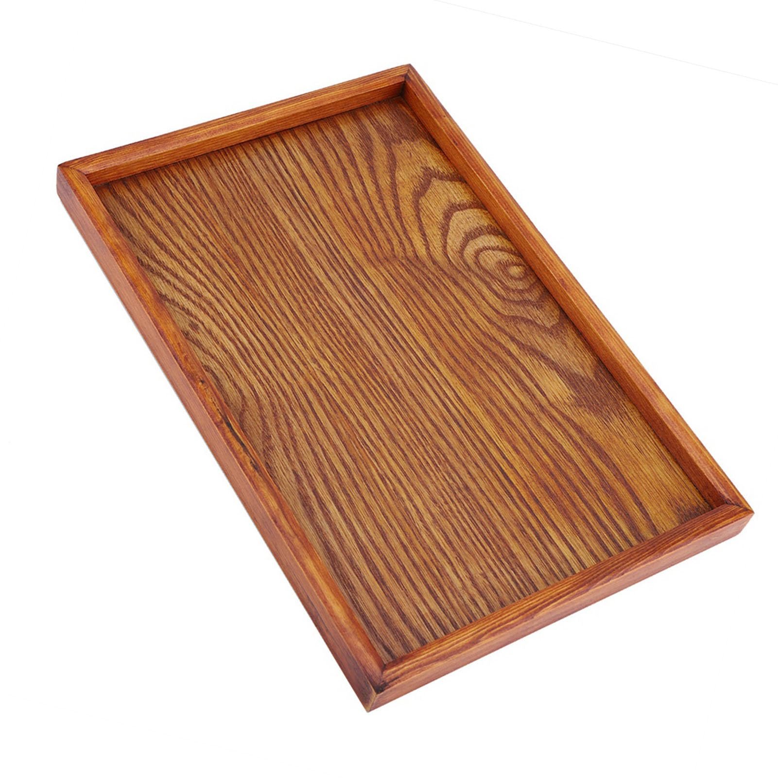 Vassoio da portata rettangolo in legno vassoio da tè piatto da portata snack piatto di conservazione alimenti per hotel casa(30 * 20 cm)