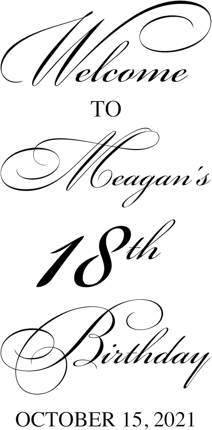 Personalized Welcome to Birthday Party Decal, Milestone Birthday Decorations, Special Event Decor, Choose from Over 30 Colors & Several Sizes, Decal ONLY