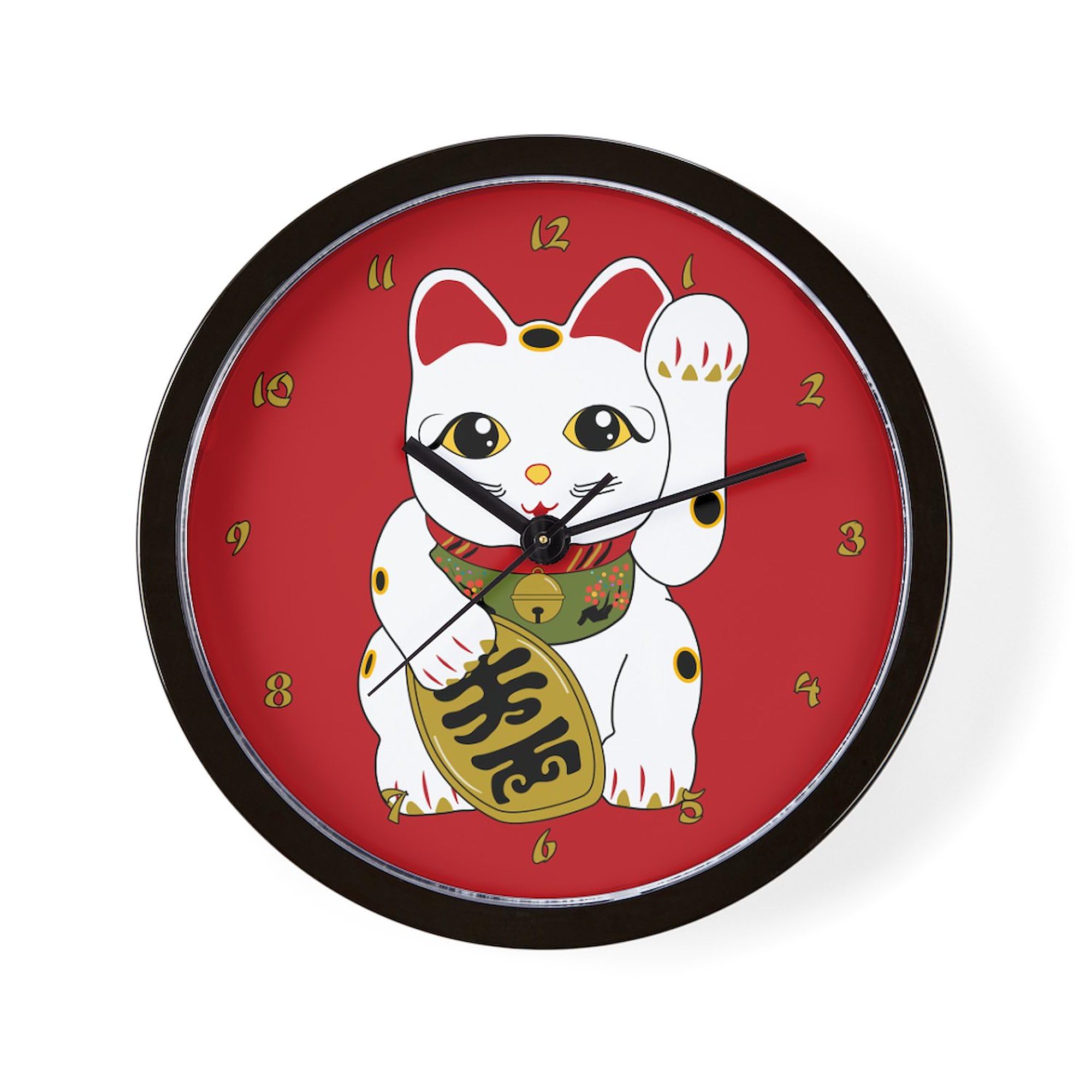 CafePress Maneki Neko Cat 10" Wall Clock for Livingroom, Kitchen, or Office
