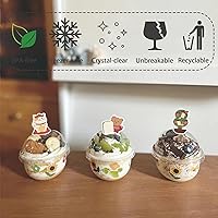 Vista 4 de 50 Pack Plastic Cups with Dome Lids and Spoons, 8 oz Clear Dessert Cups with No Hole Lids, Mini Disposable Parfait Cups for Fruit Ice Cream Pudding
