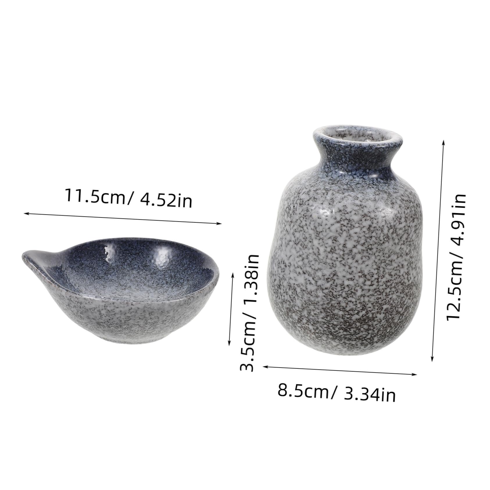 TOPPERFUN 1 Set Handmade Ceramic Sake Set Tokkuri Bottle Ochoko Cups Minimalist Design Dishwasher Safe for Easy Cleaning for Wine Tasting and Decor