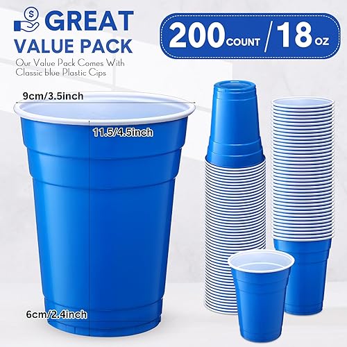 Miniatura 2 de Zopeal 200 vasos desechables de plástico de 18 onzas para beber, bebidas frías, resistentes, para fiestas, cumpleaños, graduación, Halloween,