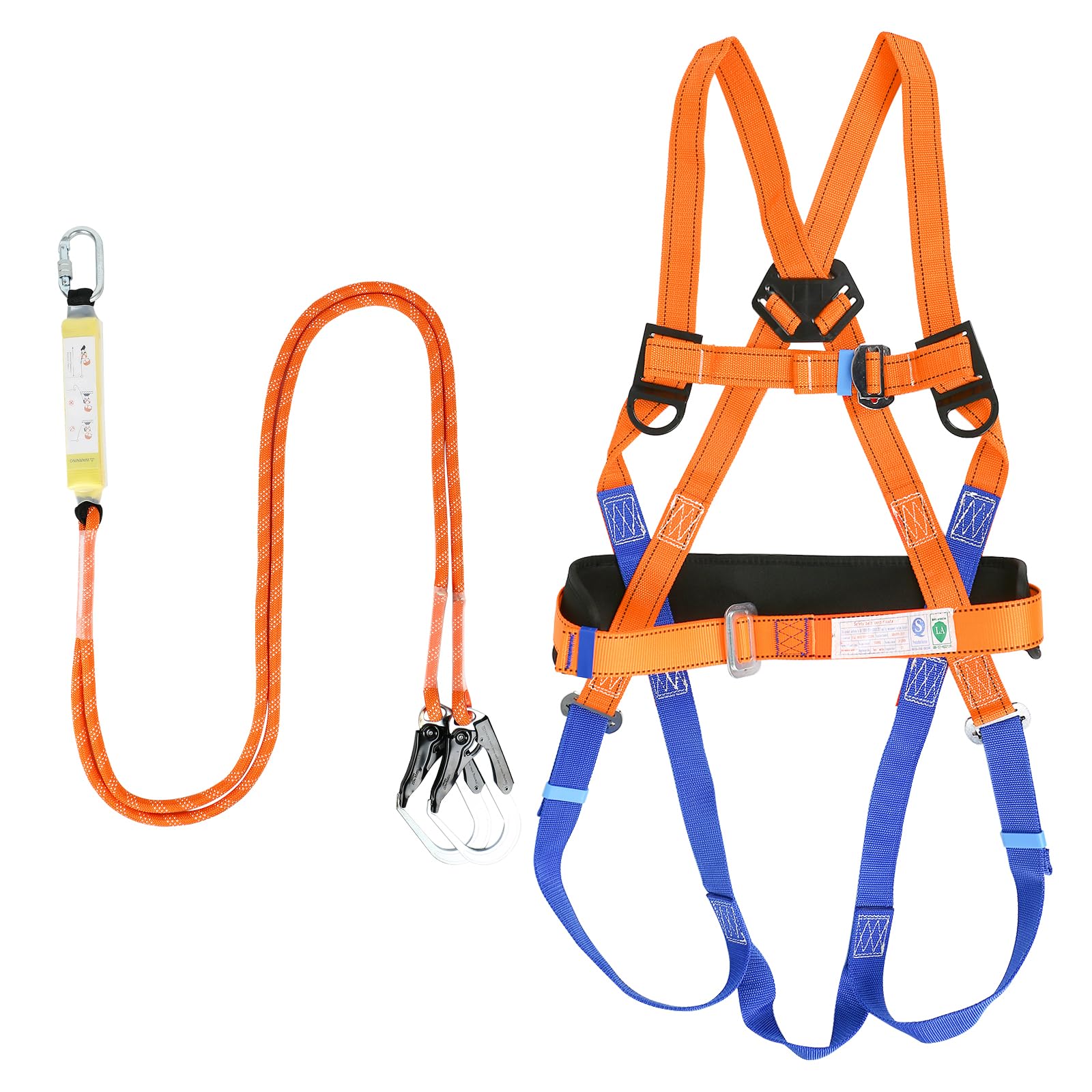Cinturón de seguridad para todo el cuerpo, con cinturón de seguridad extraíble y trabillas para el pecho, protección contra caídas para cintura multiusos y cadera durante el montañismo