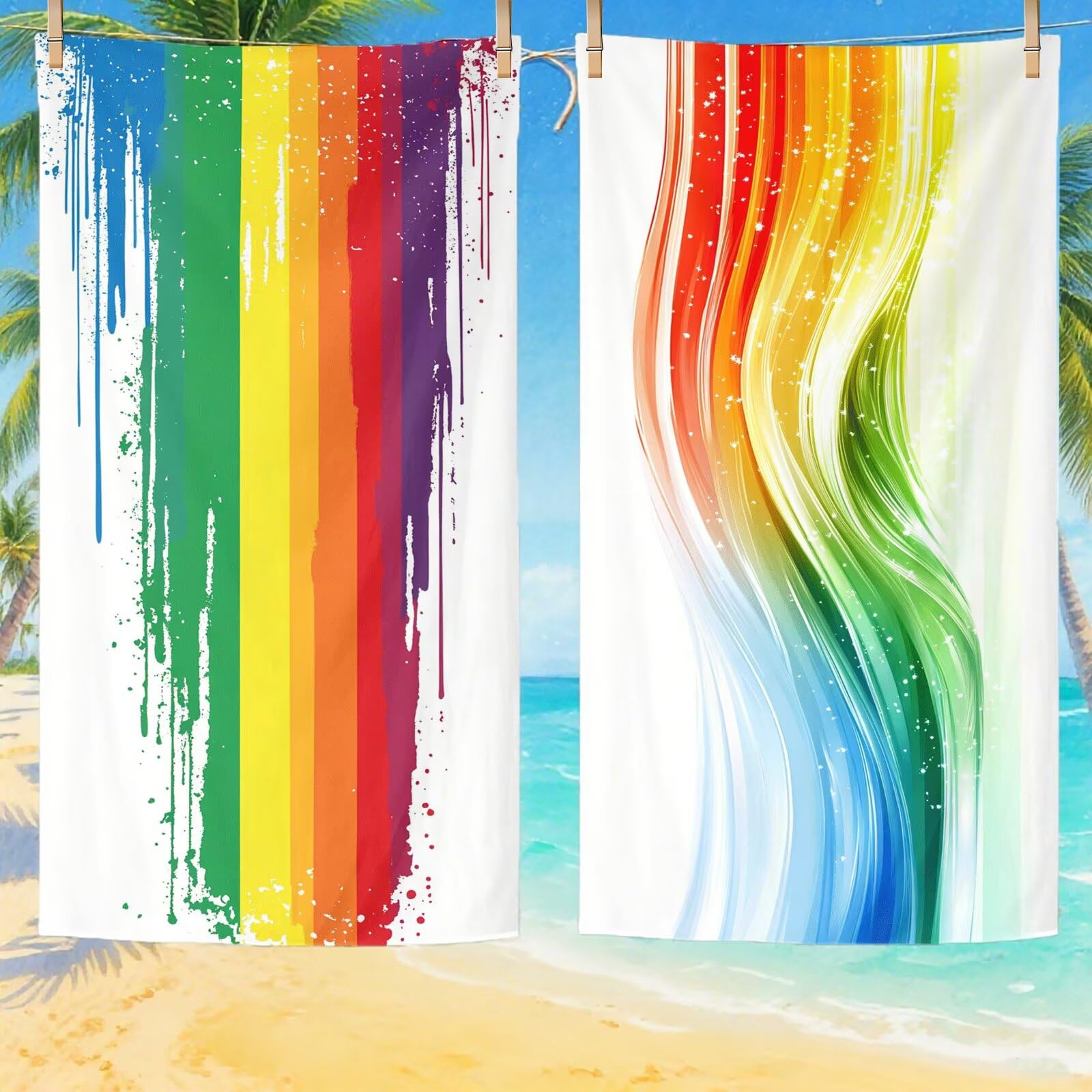 Serviette plage microfibre anti-sable idéale pour pique-nique et yoga