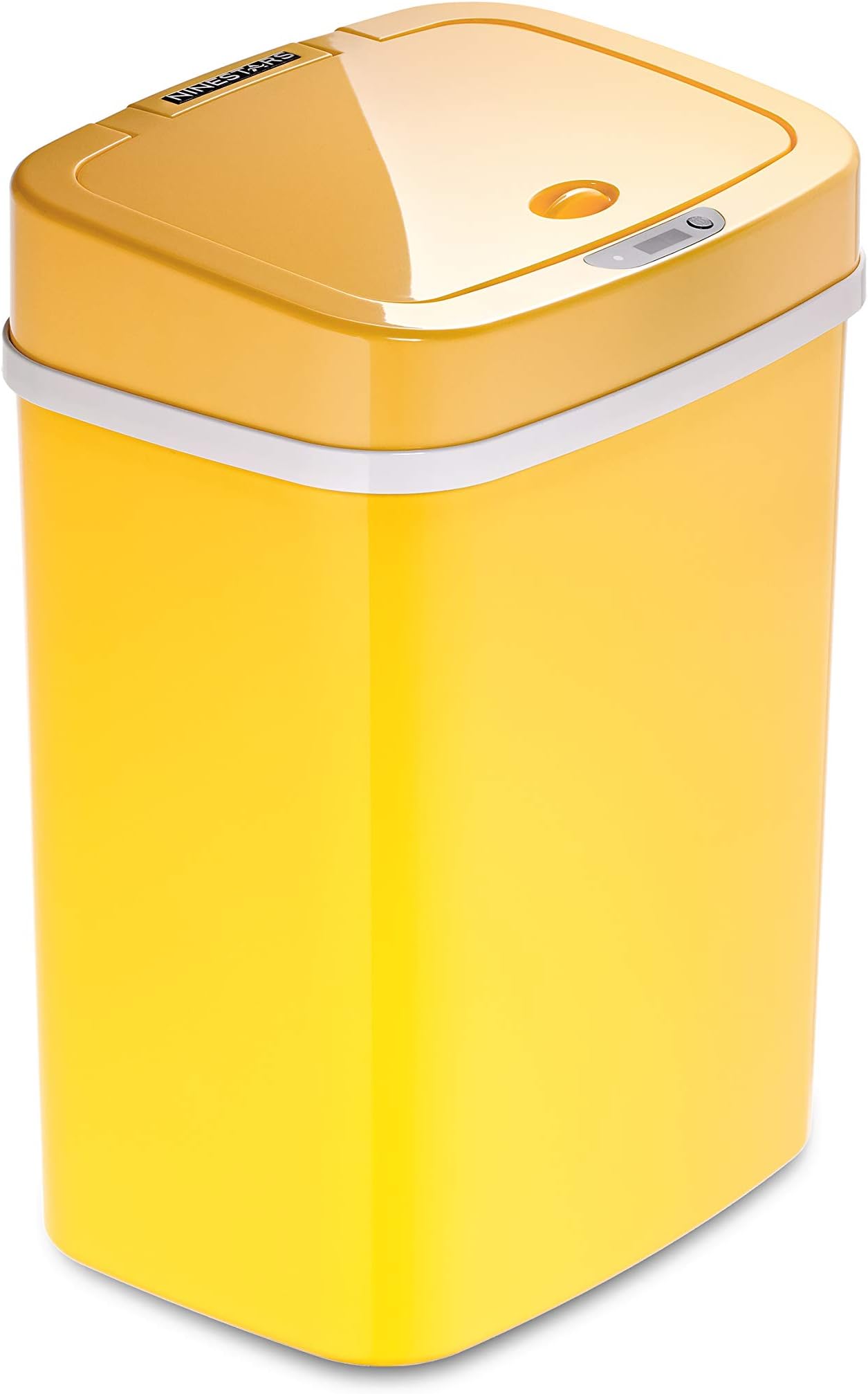 Ninestars DZT-12-5YL Bedroom or Bathroom Automatic Touchless Infrared Motion Sensor Trash Can, 3 Gal 12 L, ABS Plastic (Rectangular, Yellow) Trashcan