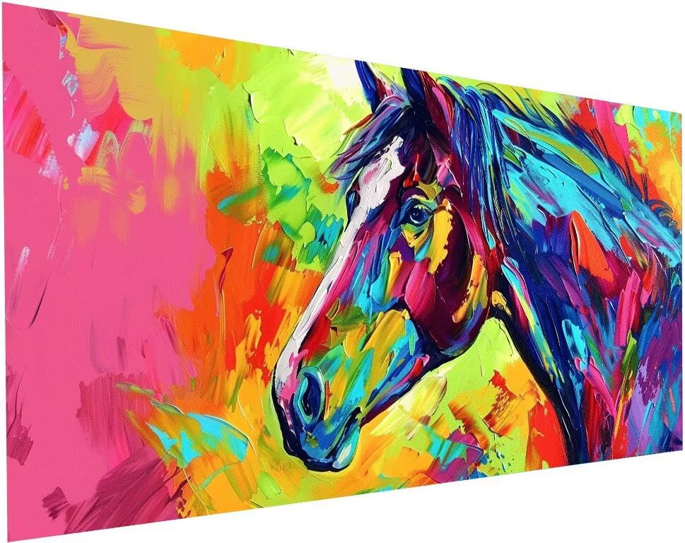 Peinture diamant adulte et enfant DIY loisirs créatifs broderie diamant cheval 80x160