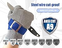Vista 3 de Litex Level 9 Stainless Steel Mesh Metal Glove,Food Grade Cut-proof Safety Work Glove,Adjustable Wrist Knife Cutting Mitten