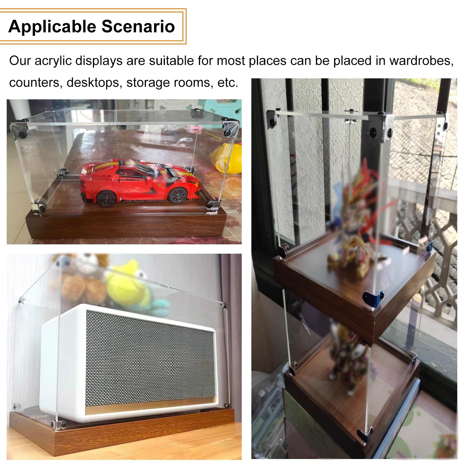 Vitrina de acrílico Caja expositora para casco de fútbol, ​​cajas acrílicas transparentes para coleccionables/cajas de plástico transparentes para vitrina, contenedores de almacenamiento para(LxWxH 20