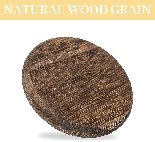 Miniatura 6 de Romadedi Portavelas de madera para decoración de granja, portavelas de pilar para centro de mesa, bandeja pequeña, juego de 4 soportes redondos de